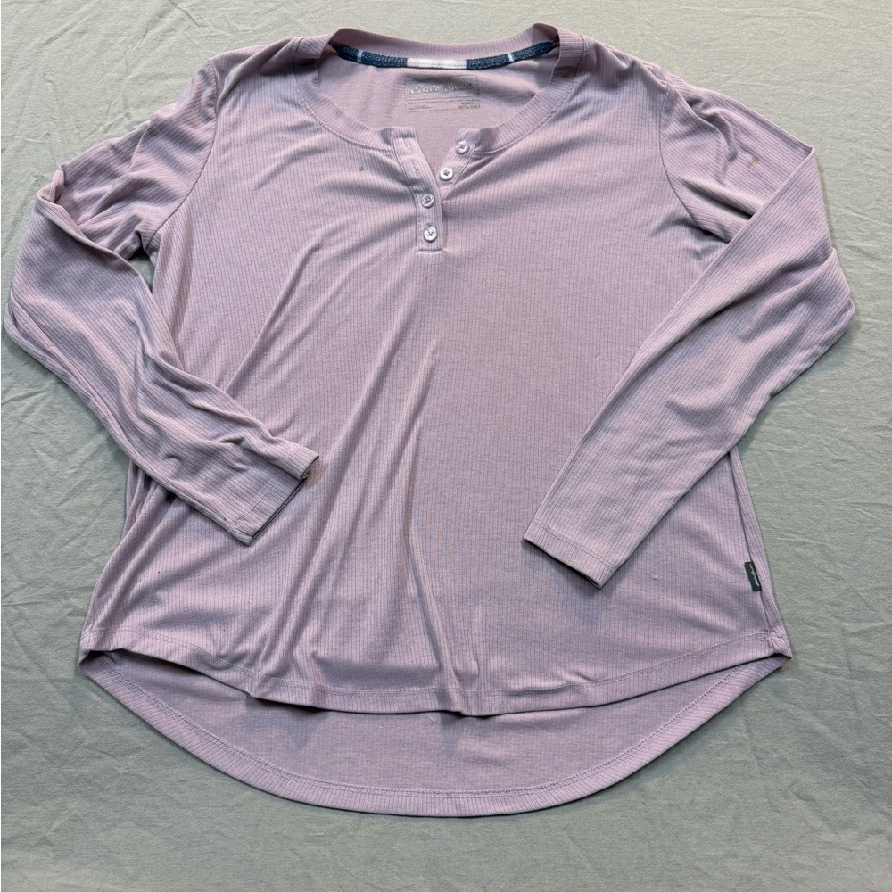 Eddie Bauer Light Purple Henley Blouse